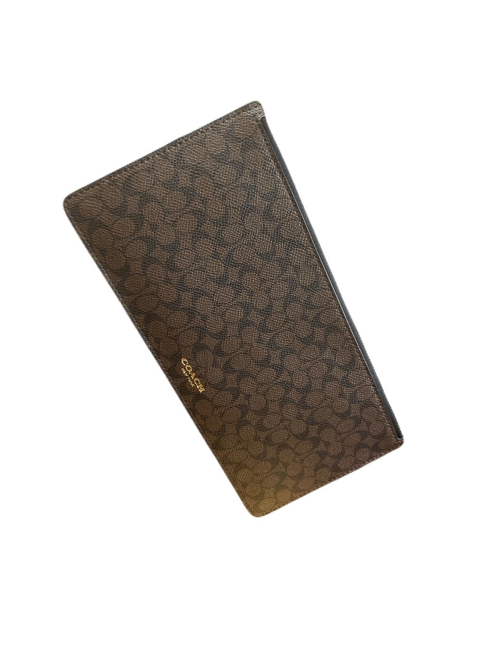Coach Signature Mini “C” Coated Canvas Wristlet Clutch Pouch Brown & Black EUC - Picture 2 of 13